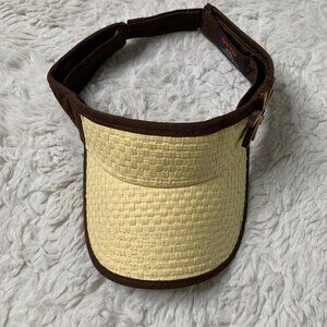 Custom N8ive Approach Hawaiian Fitted Sun Visor Tan One Size Otto-Flower-Lauhala